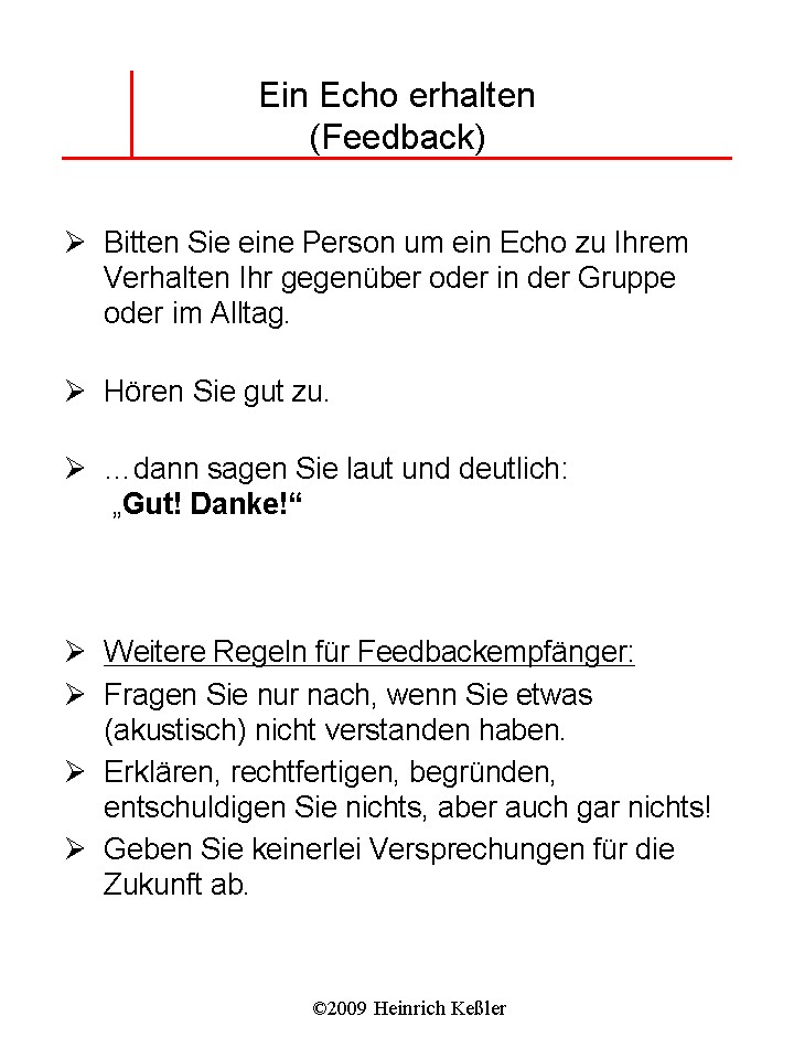 Feedback erhalten