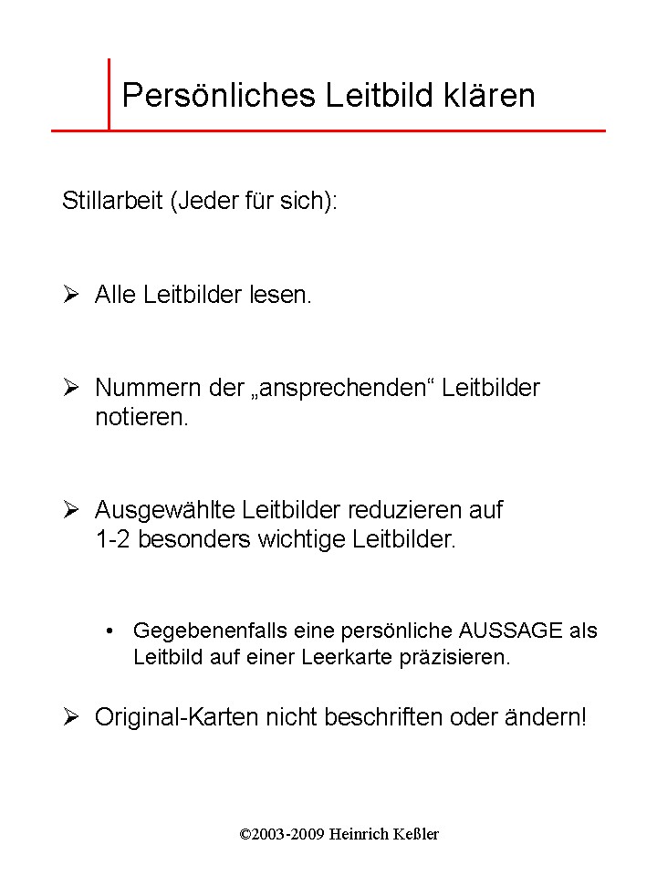 Persönliches Leitbild