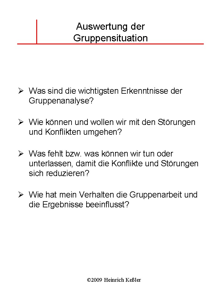 Auswertung Gruppensituation