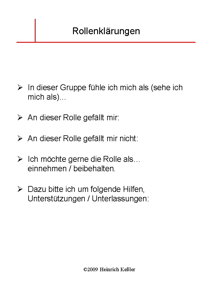 Rollenklärung